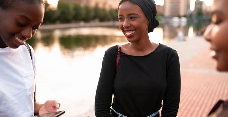 Black female teenagers group