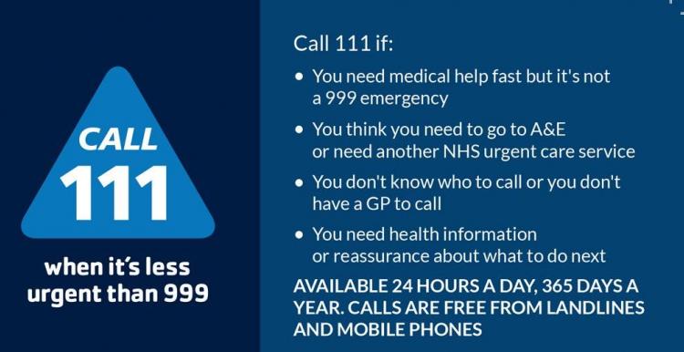 NHS 111 information