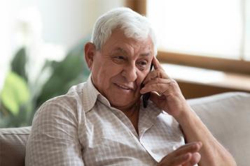 White man on the phone