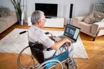 Older male in a wheelchair online 