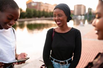 Black female teenagers group