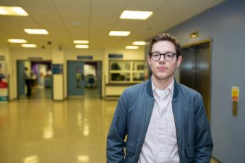 Young man in hospital