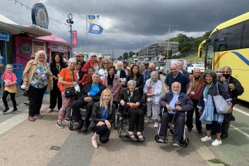 Dementia Club UK members enjoying a day out at Southend-on-Sea