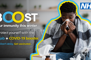 Promotional image for flu and COVID boosters