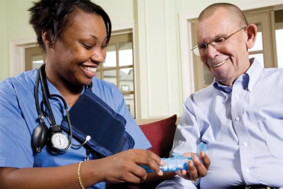 Nurse with patient
