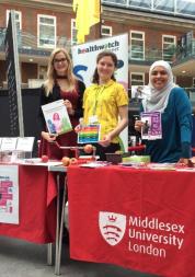 three women at university